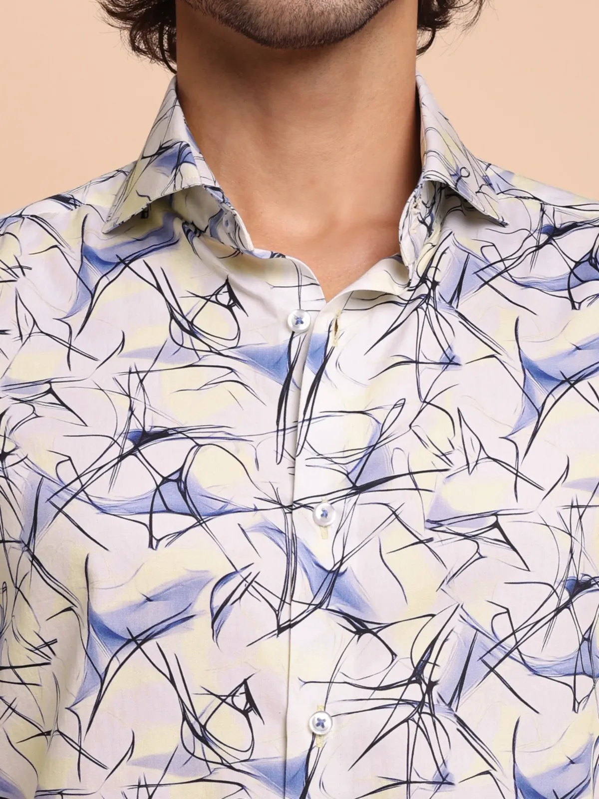 Abstract Print  Inkstorm Shirt - Plain Weave
