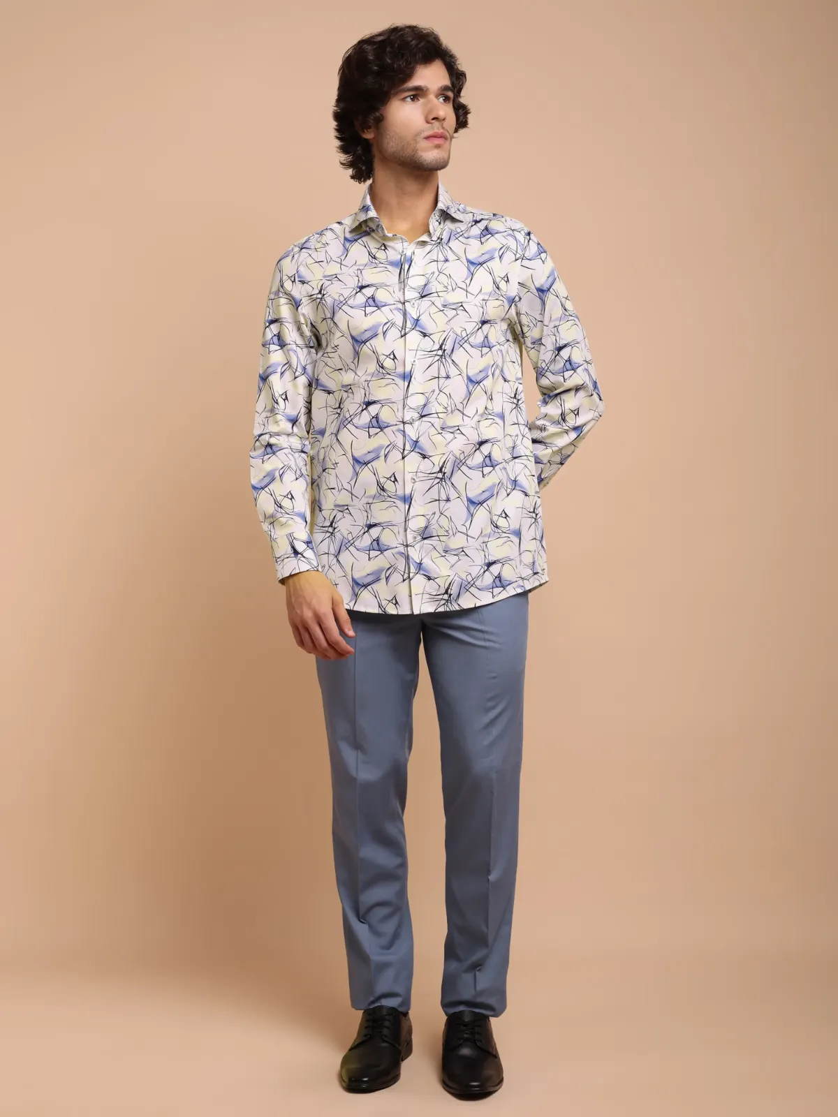 Abstract Print  Inkstorm Shirt - Plain Weave