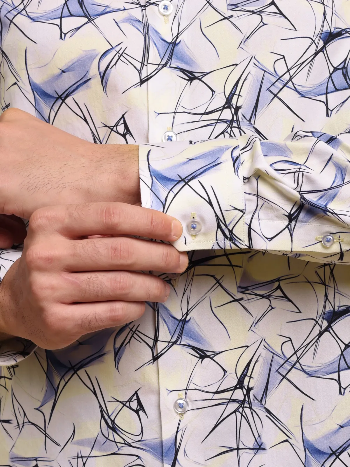 Abstract Print  Inkstorm Shirt - Plain Weave