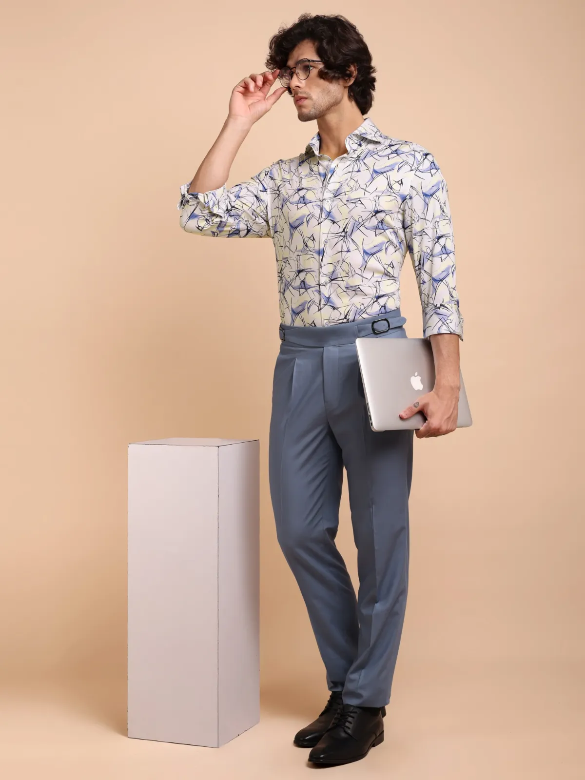 Abstract Print  Inkstorm Shirt - Plain Weave
