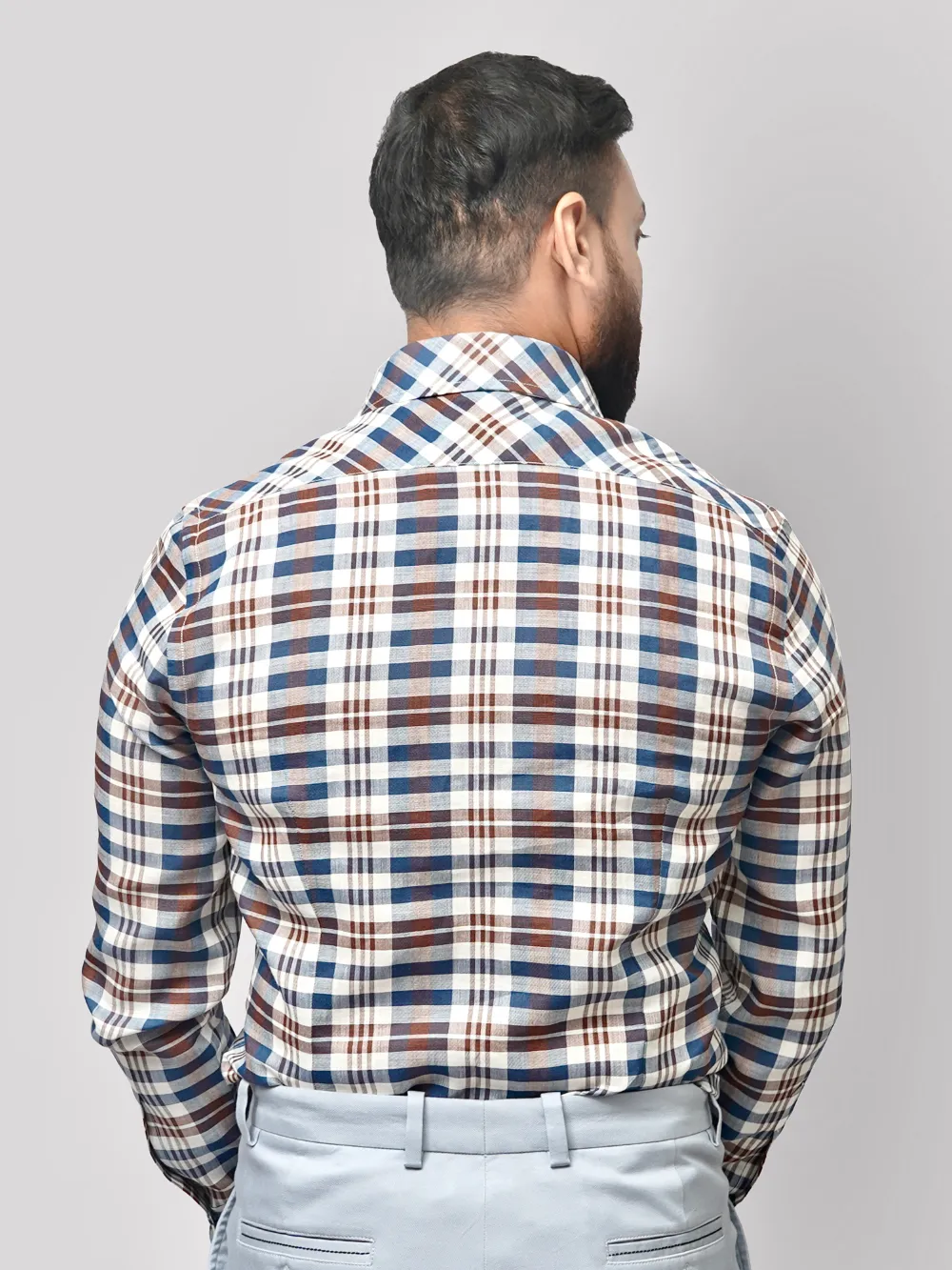 100% Hemp Yard Dyed Checked Shirt