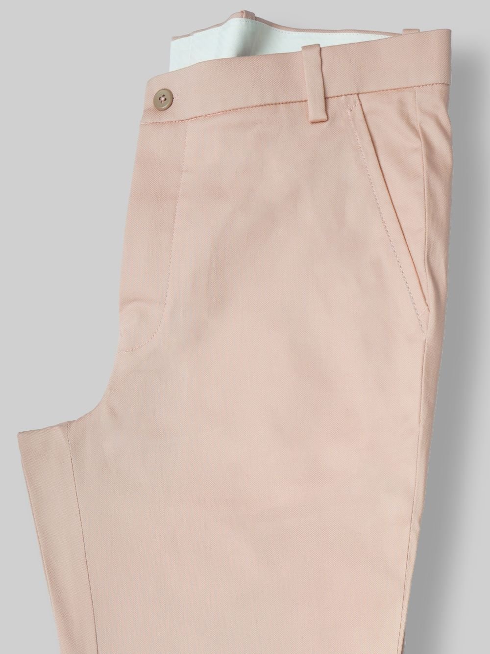 Cotton Chino with Jacquard Weave and Extra Stretch - Peach