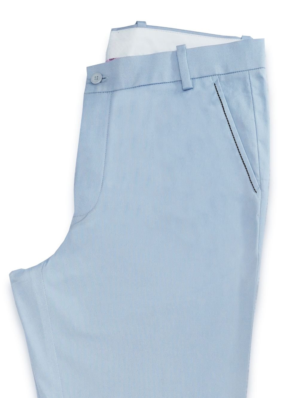 Cotton Chino with Box Weave and Extra Stretch - Sapphire Mist