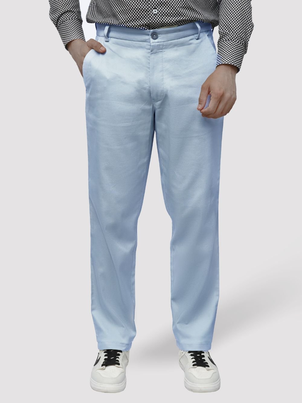 Cotton Chino with Box Weave and Extra Stretch - Sapphire Mist