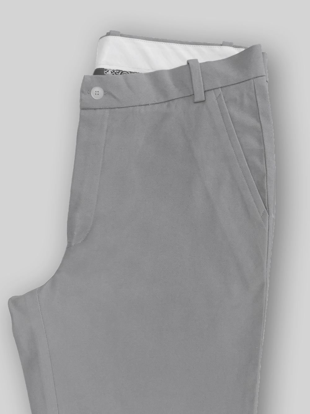 Cotton Chino with Box Weave and Extra Stretch - Moonstone Gray