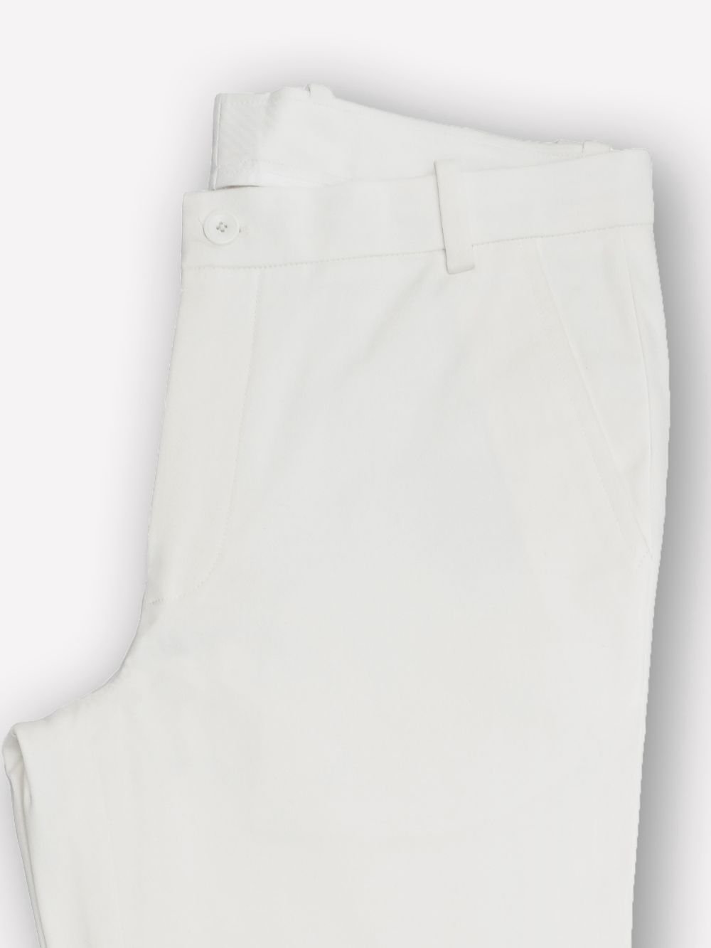 Cotton Chino with Twill Weave and Extra Stretch - White
