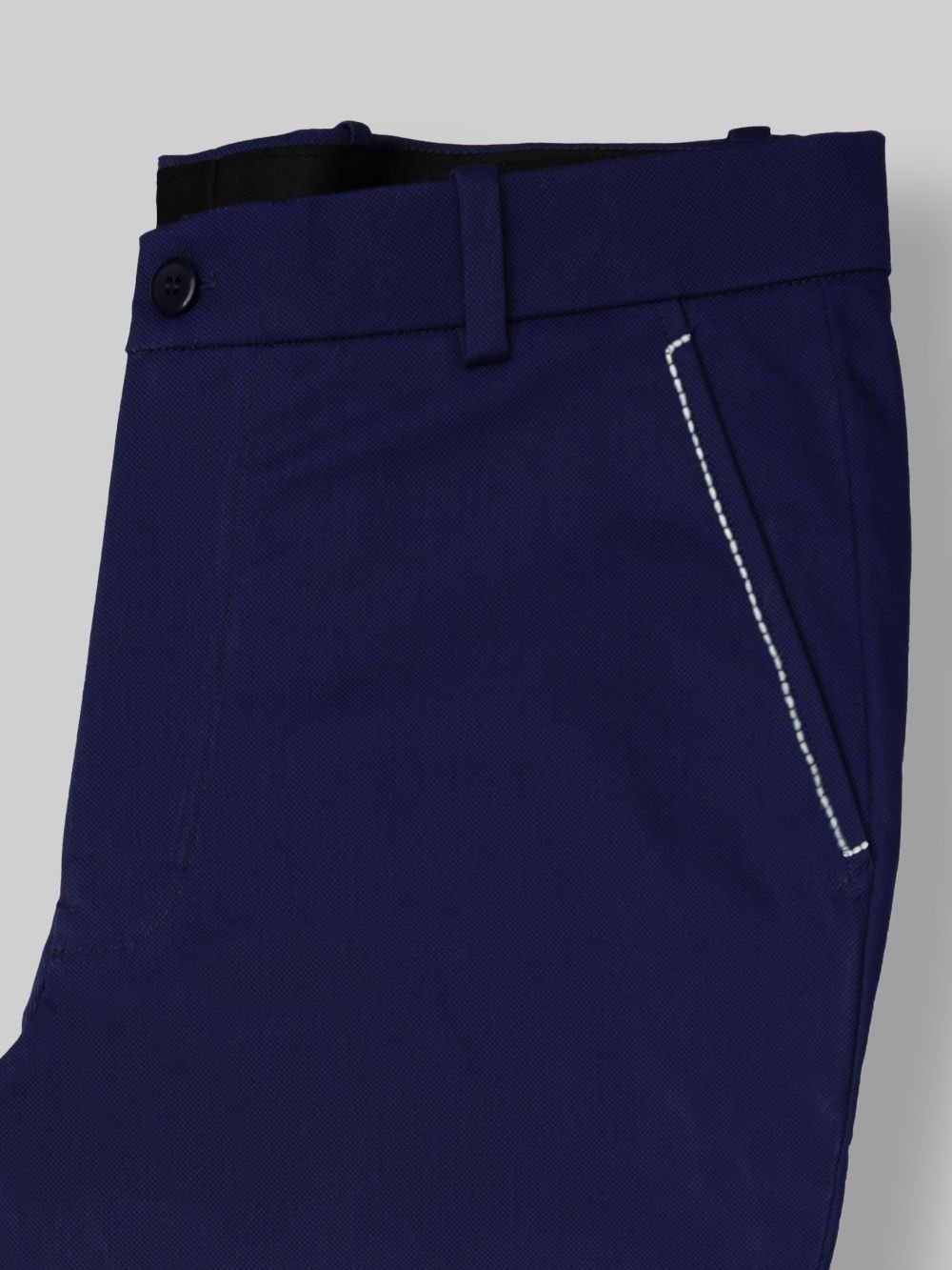 Cotton Chino with Twill Weave and Extra Stretch - Navy with Contrast Out-stitch