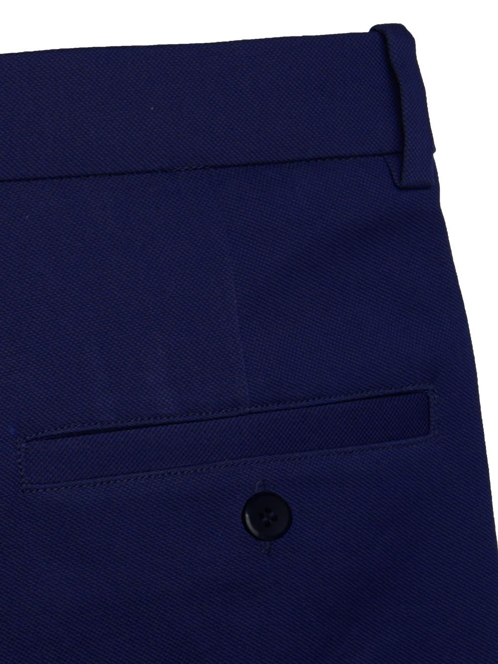 Cotton Chino with Twill Weave and Extra Stretch - Navy with Red and Blue Accent