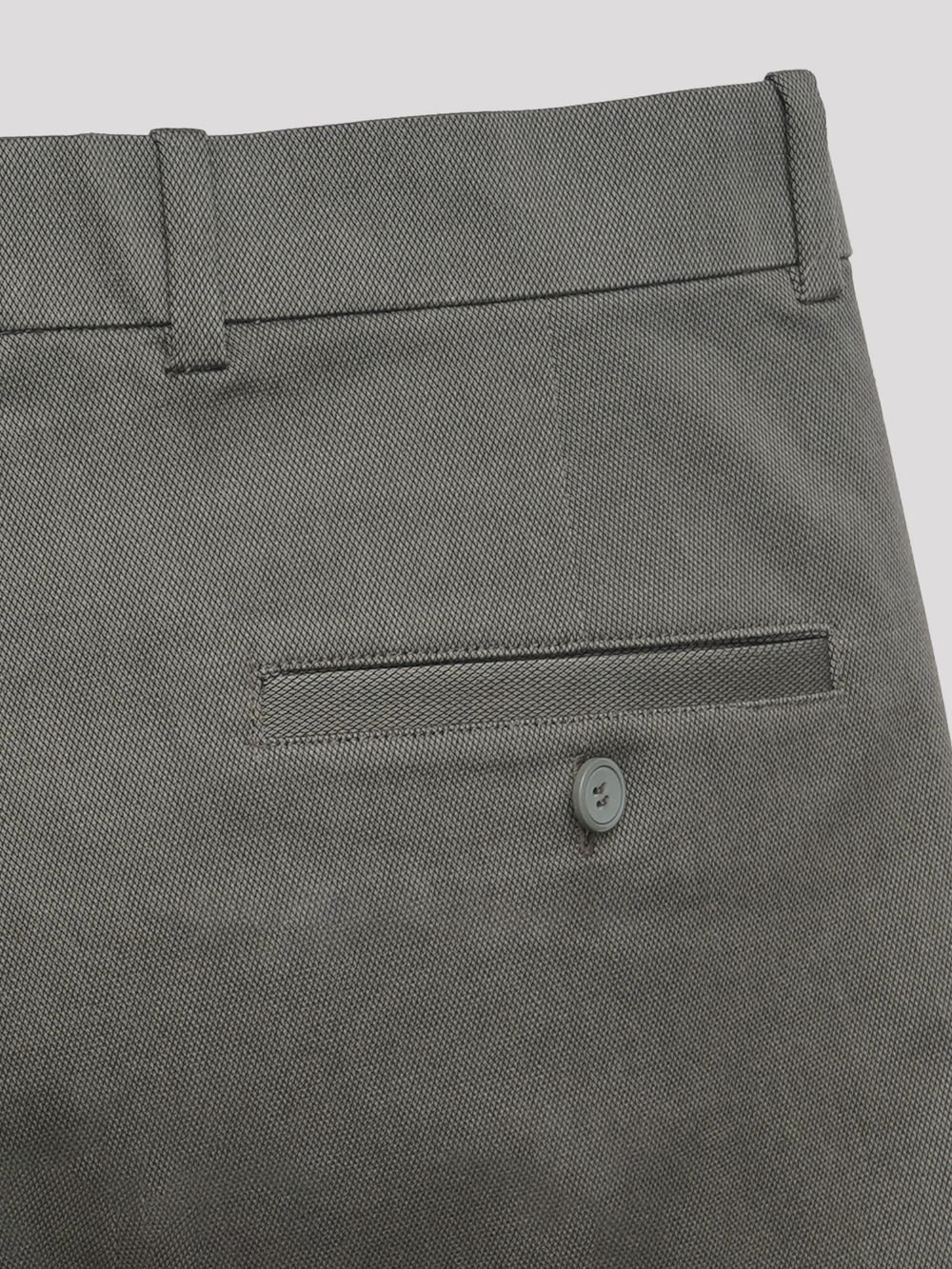 Cotton Chino with Jacquard Weave and Extra Stretch - Charcoal Elegance