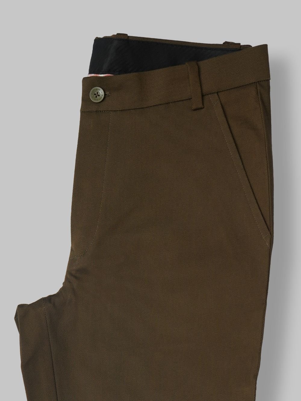 Cotton Chino with Jacquard Weave and Extra Stretch - Mocha