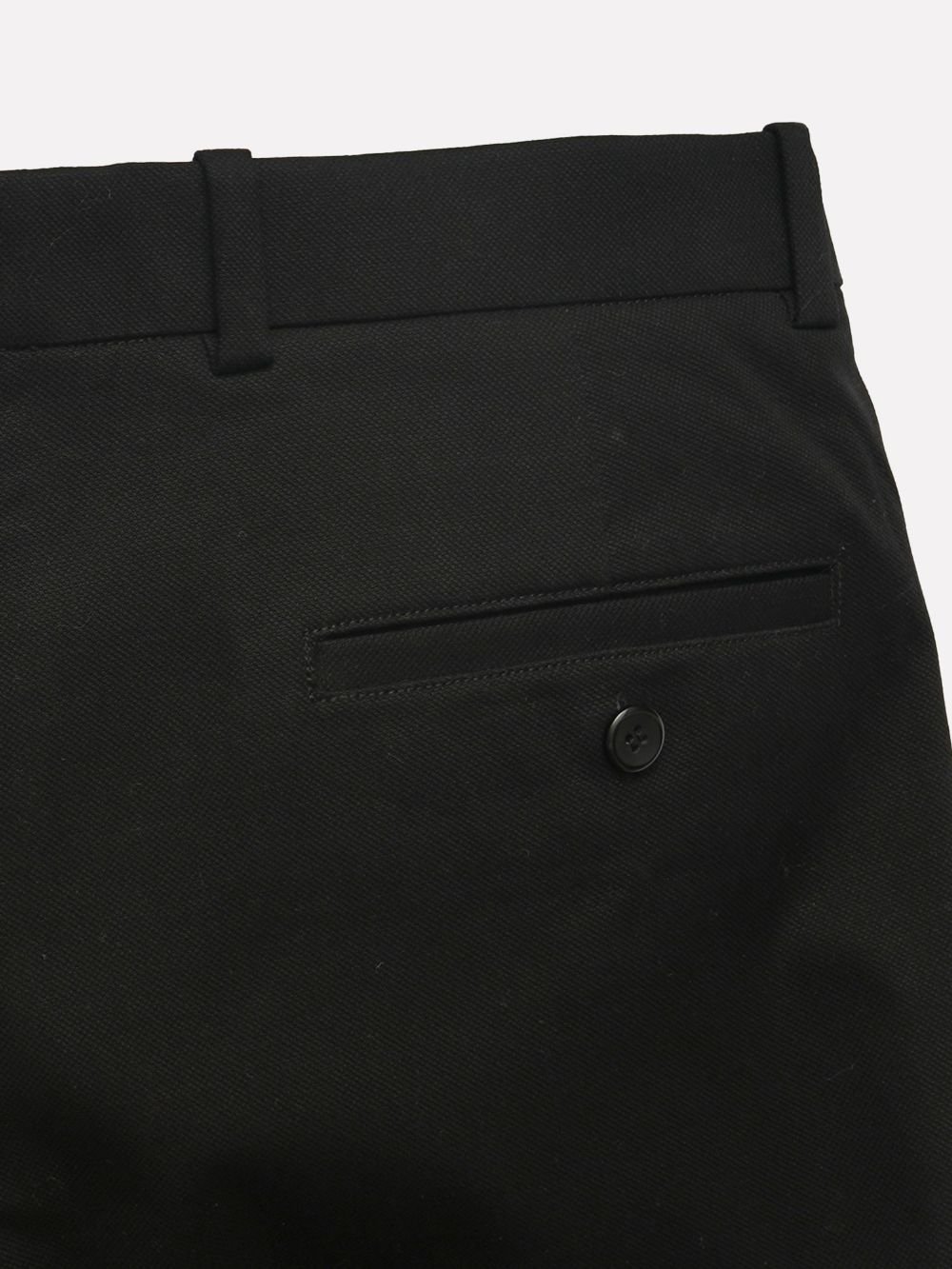  Cotton Chino with Jacquard Weave and Extra Stretch - Black