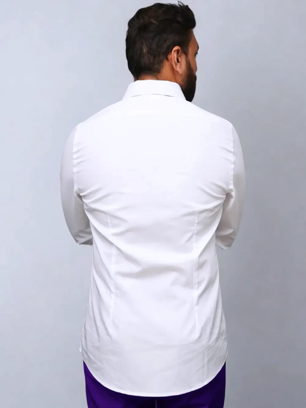 Signature Satin California Collar Shirt- Feathers