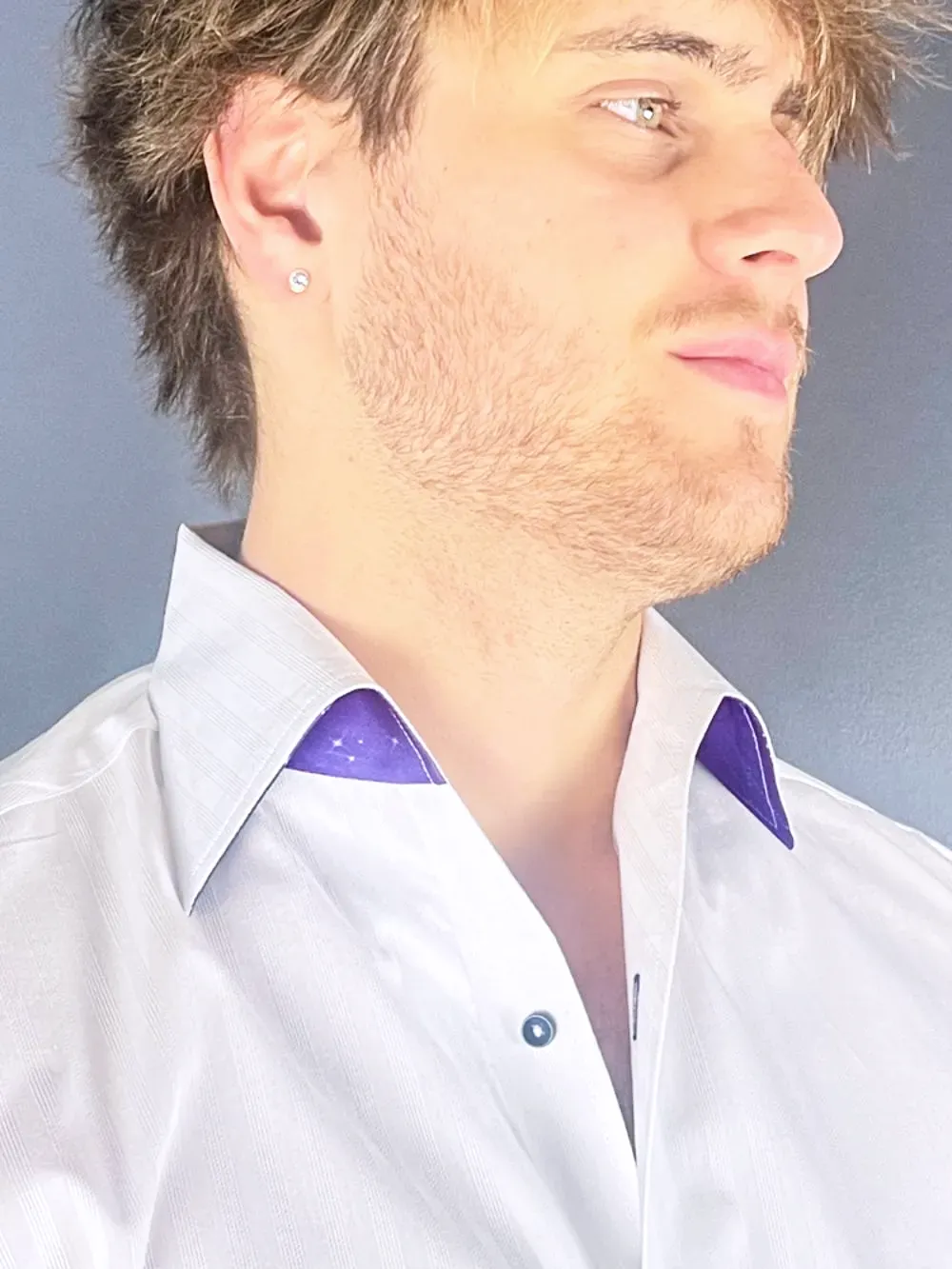 Signature Satin California Collar Shirt- Midnight