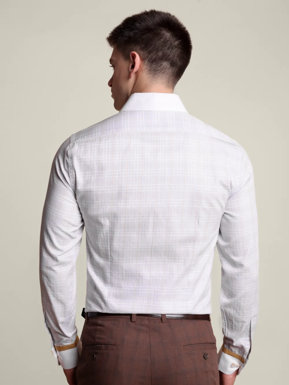 Yarn Dyed Grey, Pure Cotton Basket Weave Winchester Shirt