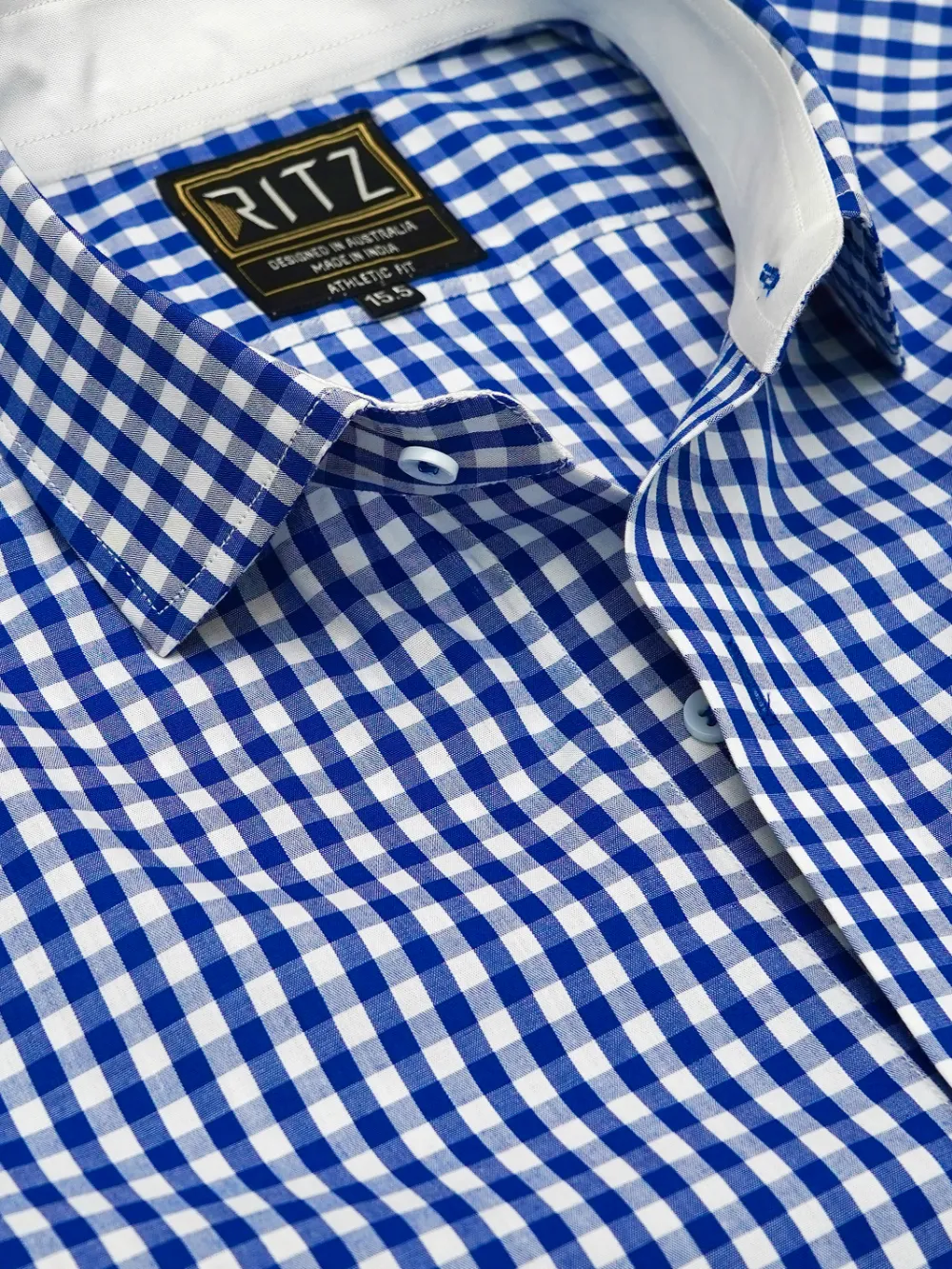 Pure Cotton, Blue and White Checked Essential Shirt