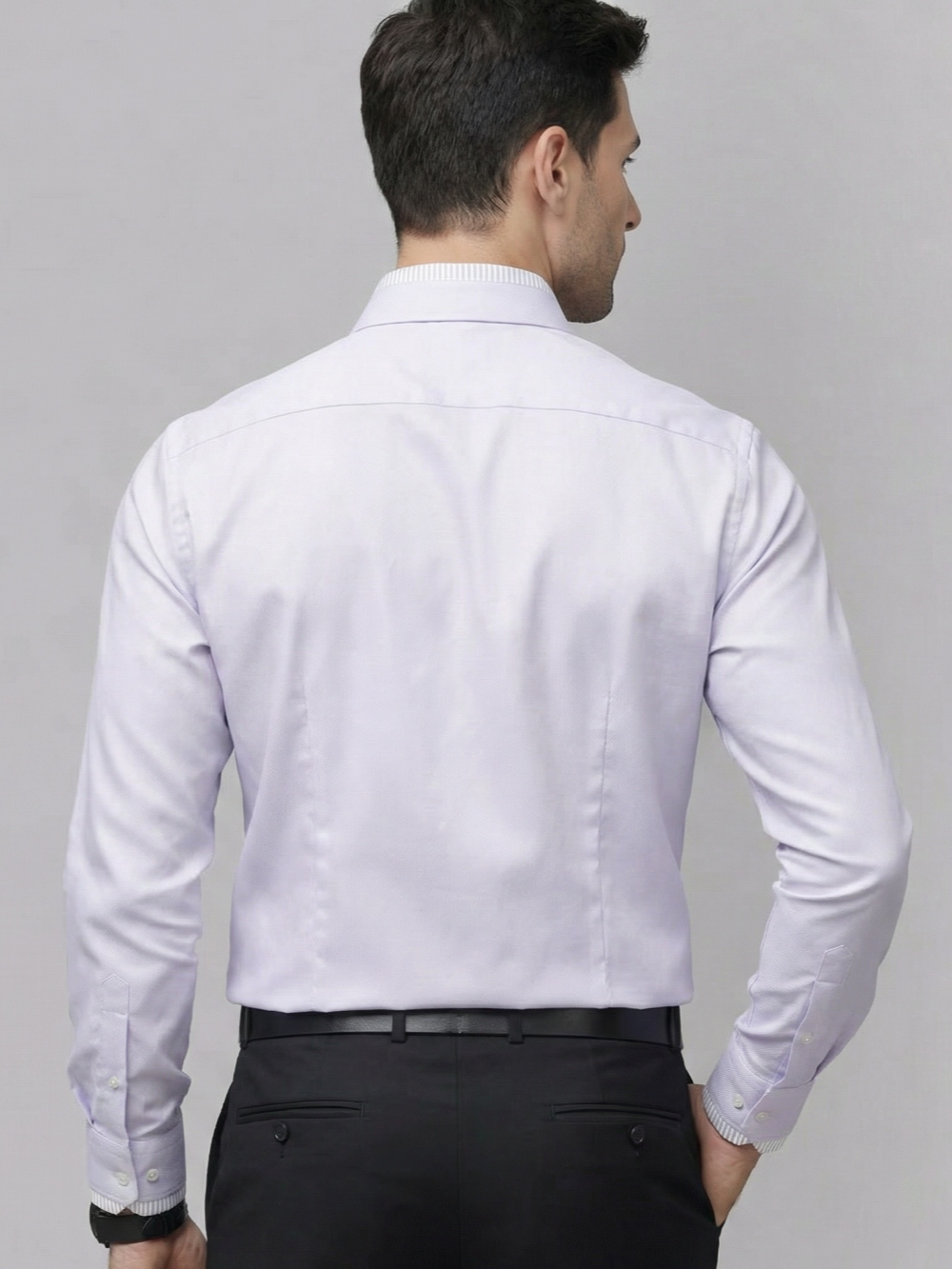 Non-Iron 100% Cotton Light Purple Shirt - Twill Weave