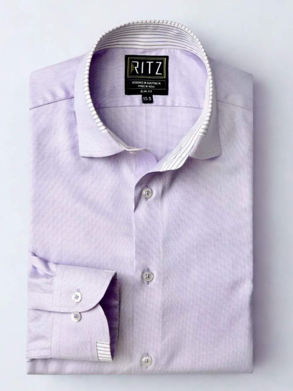 Non-Iron 100% Cotton Light Purple Shirt - Twill Weave