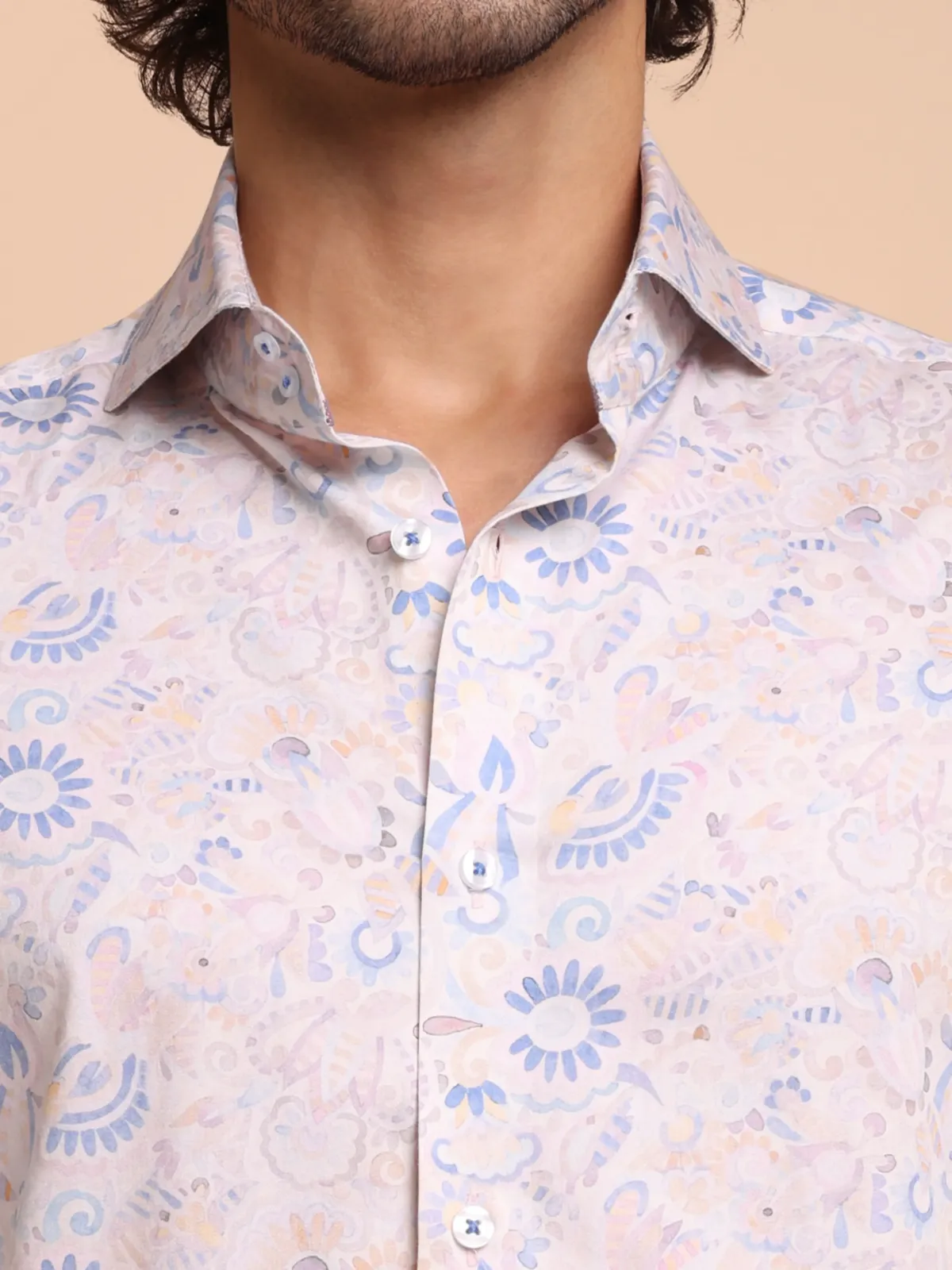 Soft, Pastel Floral Print Whisperflora Shirt