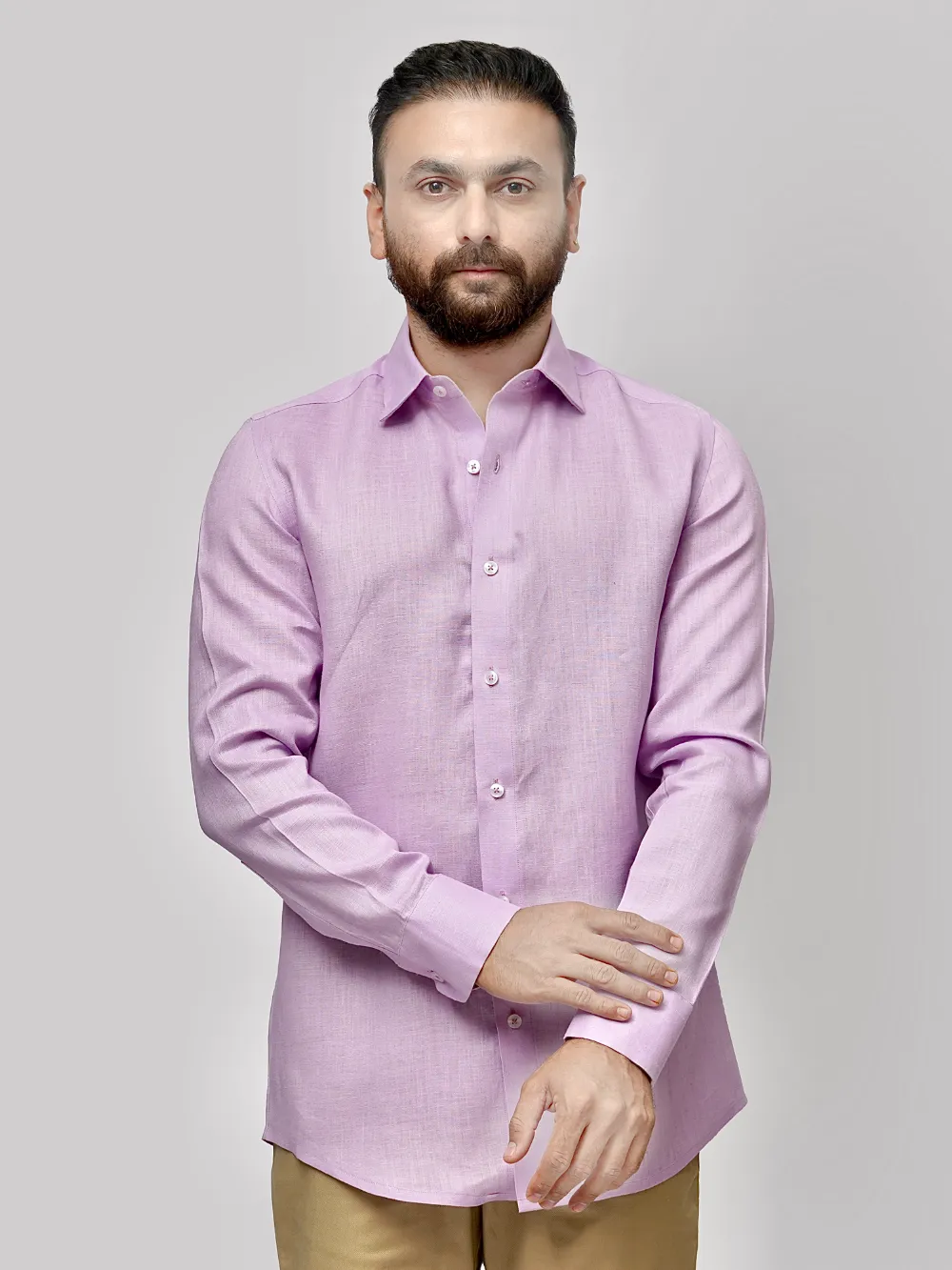 Pure Linen Joyful Pink Shirt