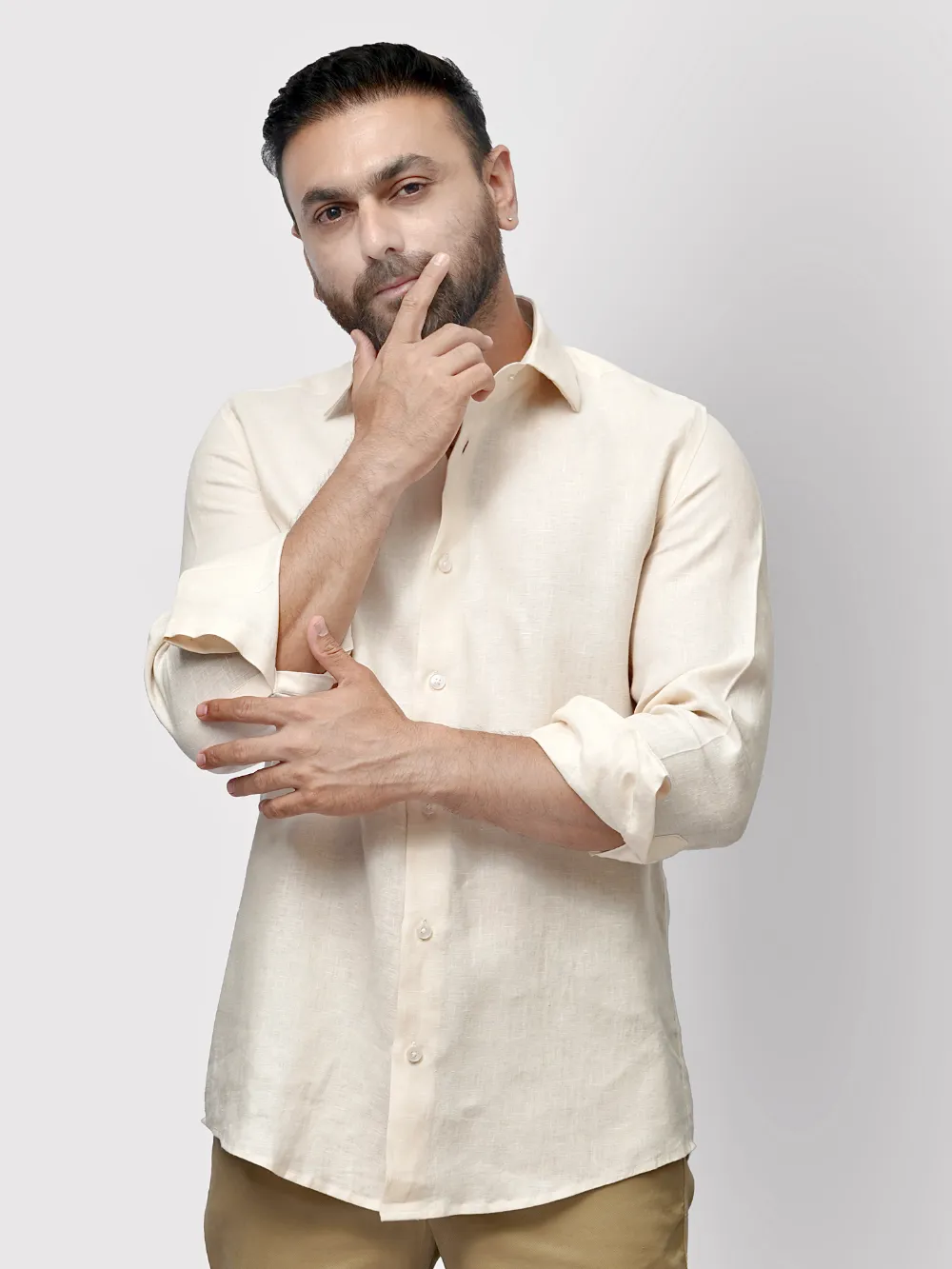 Pure Linen Shirt - Light Fawn