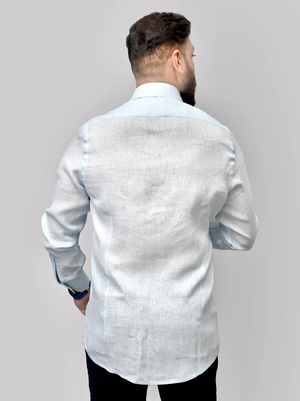 Pure Linen Light Weight Shirt - Pastel blue