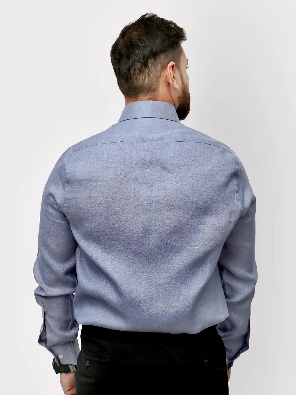 Pure Linen Light Weight Shirt - Slate Blue