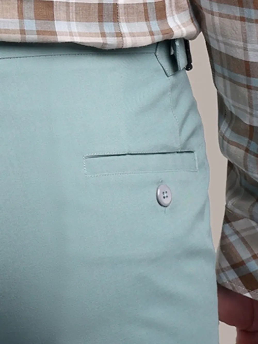 Mint Green Satin Finish Stylish Trousers - Plain Weave