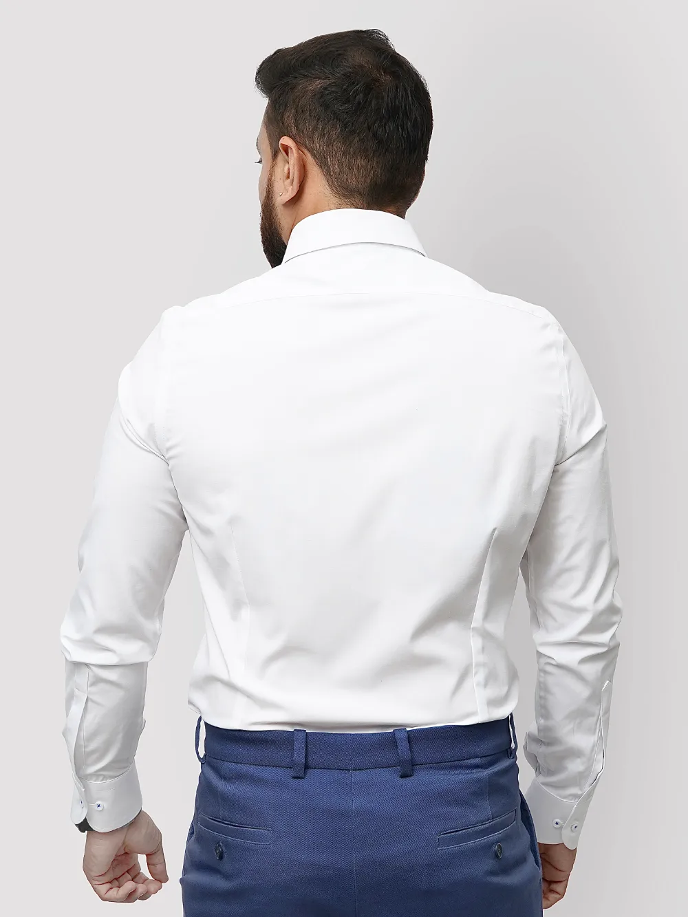 Non-Iron Stretch White Shirt with a Blend of Bamboo Fibre