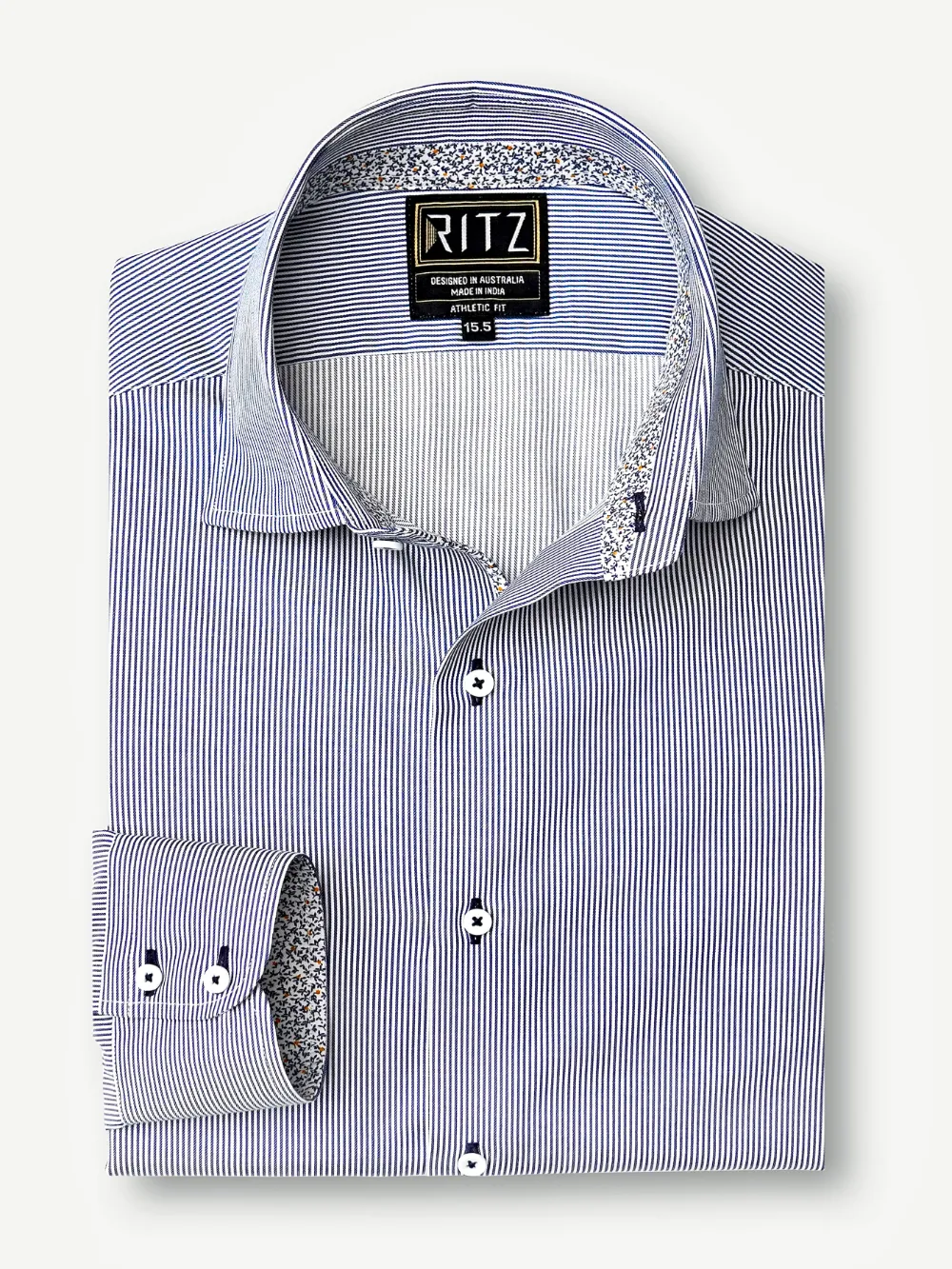 Non-Iron Cotton Striped Shirt - Herringbone Weave