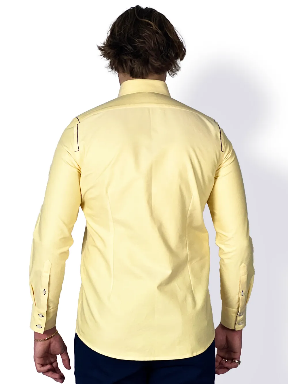 Oxford Button Down Collar Shirt - Pastel yellow