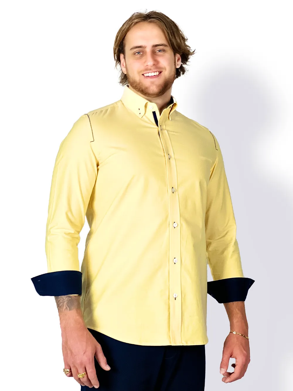 Oxford Button Down Collar Shirt - Pastel yellow