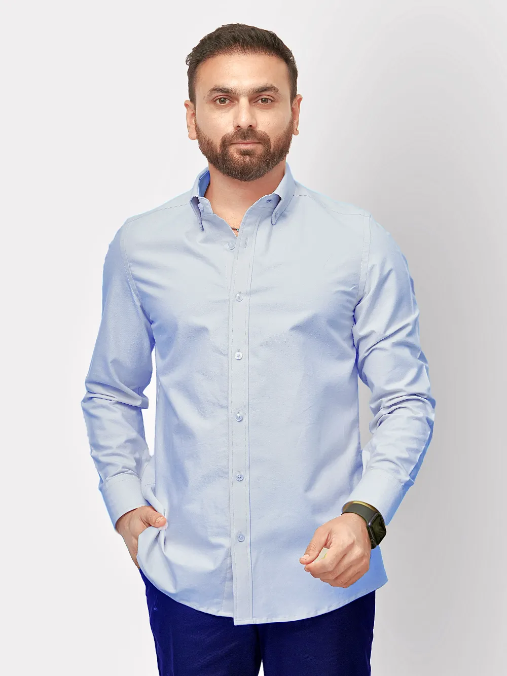 Oxford Button down Collar Shirt - Sky Blue
