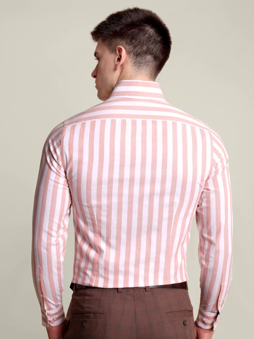 Pure Cotton Non Iron Yarn Dyed Shirt with Bold Stripes