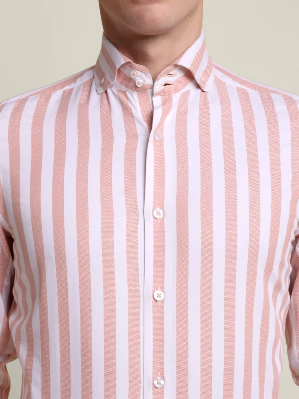 Pure Cotton Non Iron Yarn Dyed Shirt with Bold Stripes