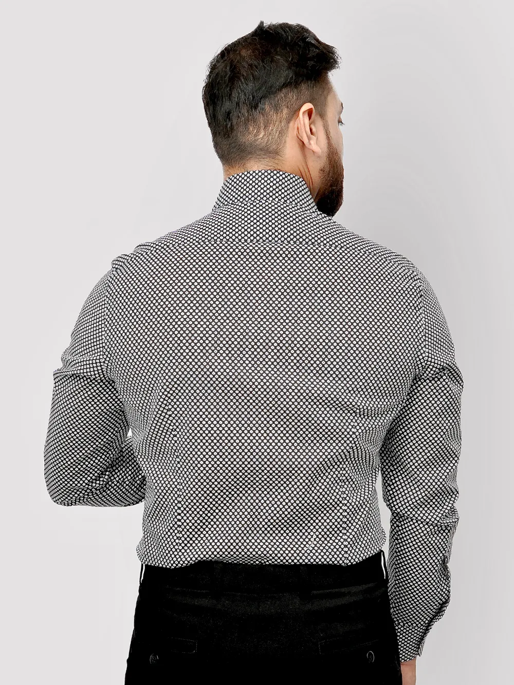 Pure Cotton Black Snow Petals Shirt