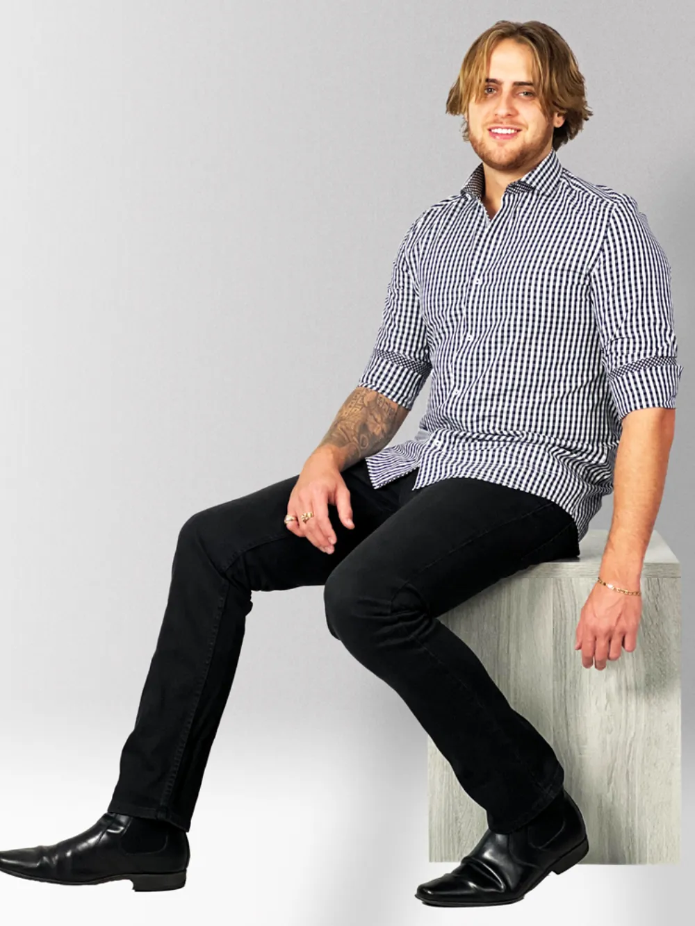 Non-Iron Pure Cotton Royal Check Shirt