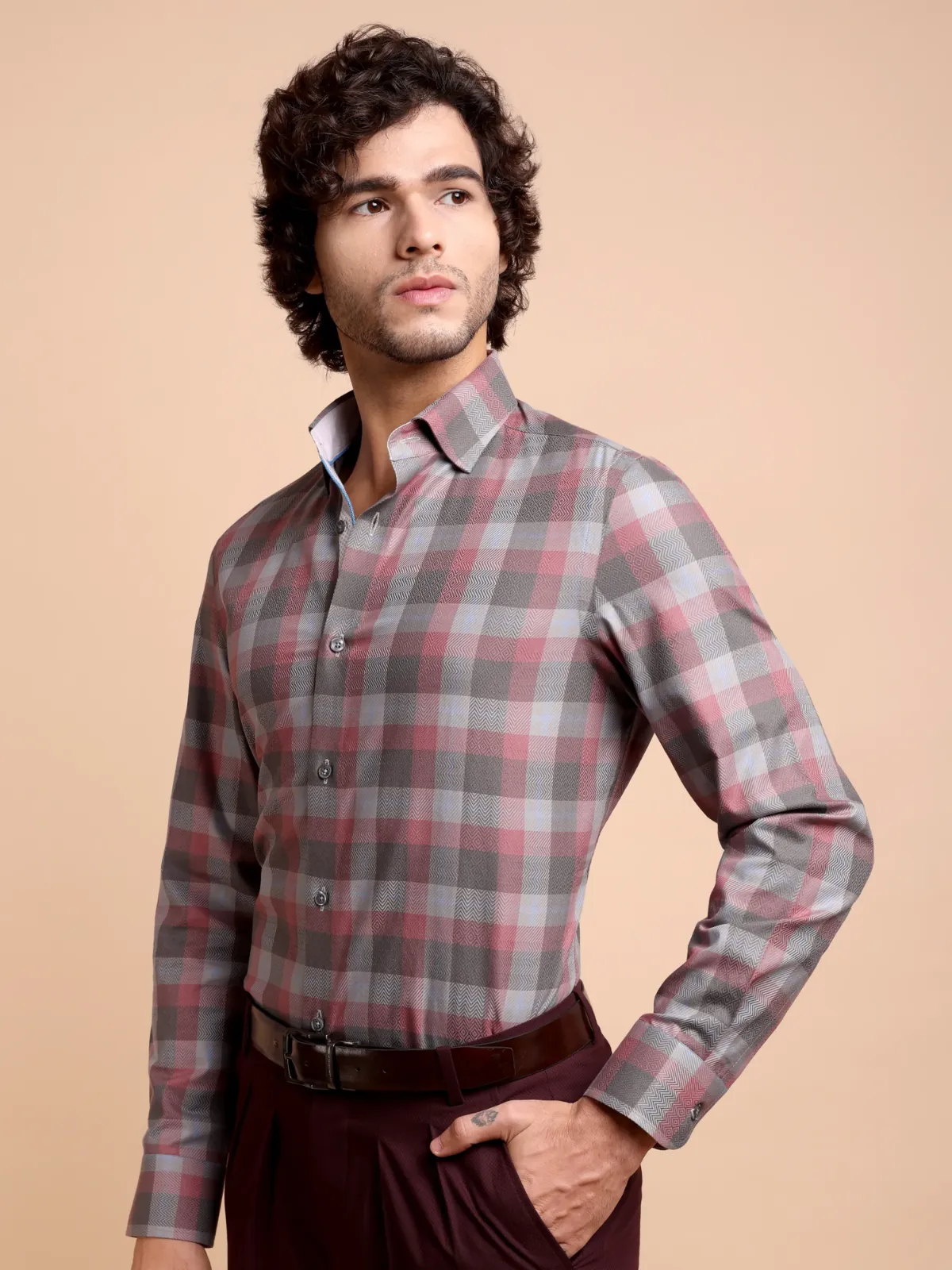 Pure Cotton Non Iron After Twilight Shirt - Herringbone weave