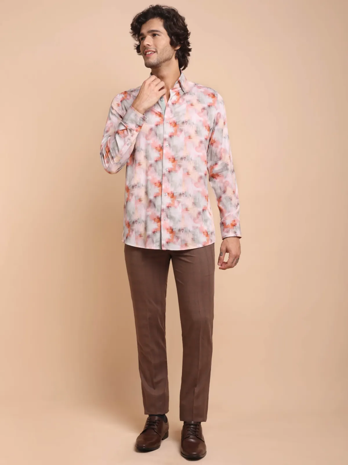 Pure Cotton Watercolour Autumn Shirt