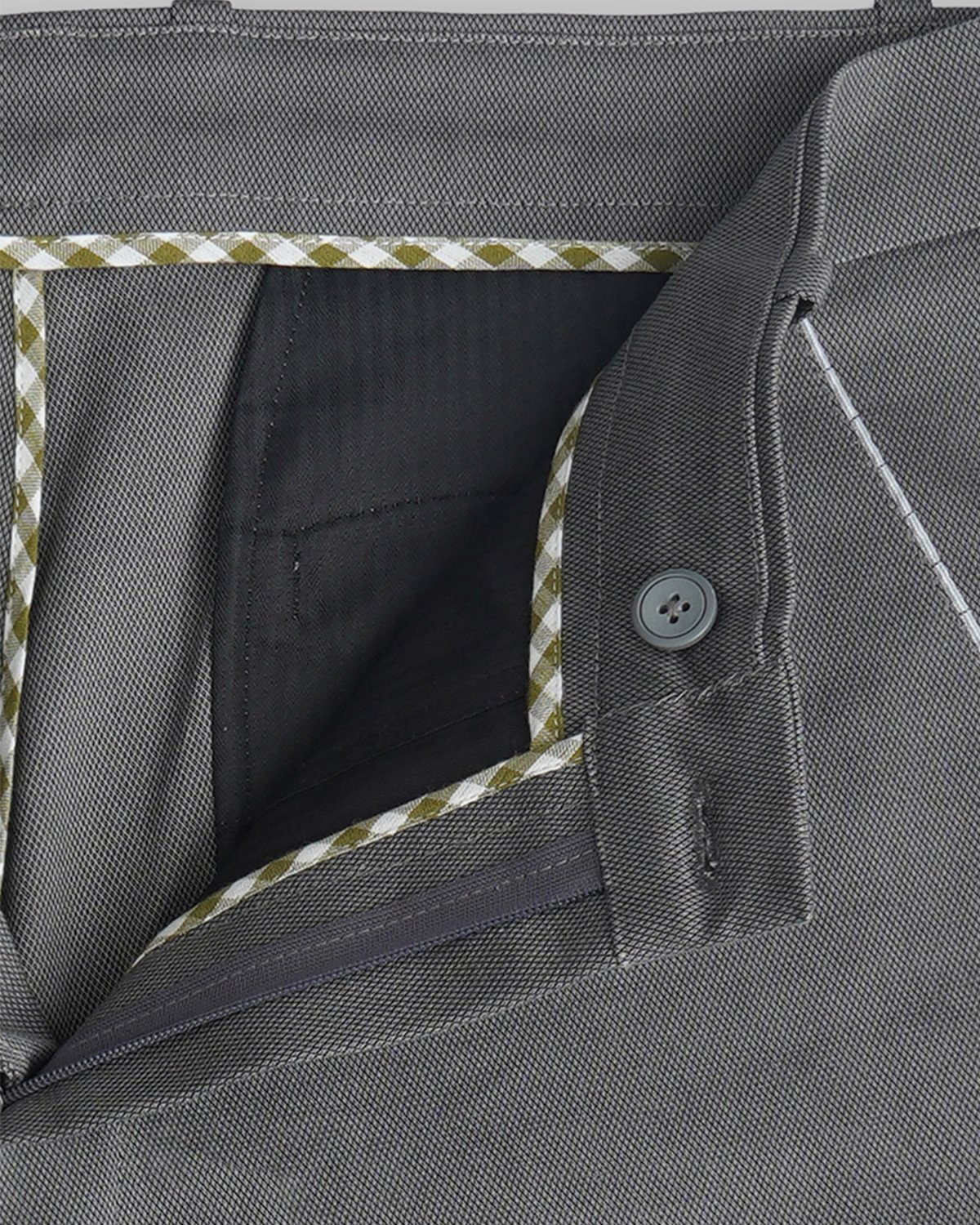 Cotton Short with Jacquard Weave and Extra Stretch - Charcoal Elegance