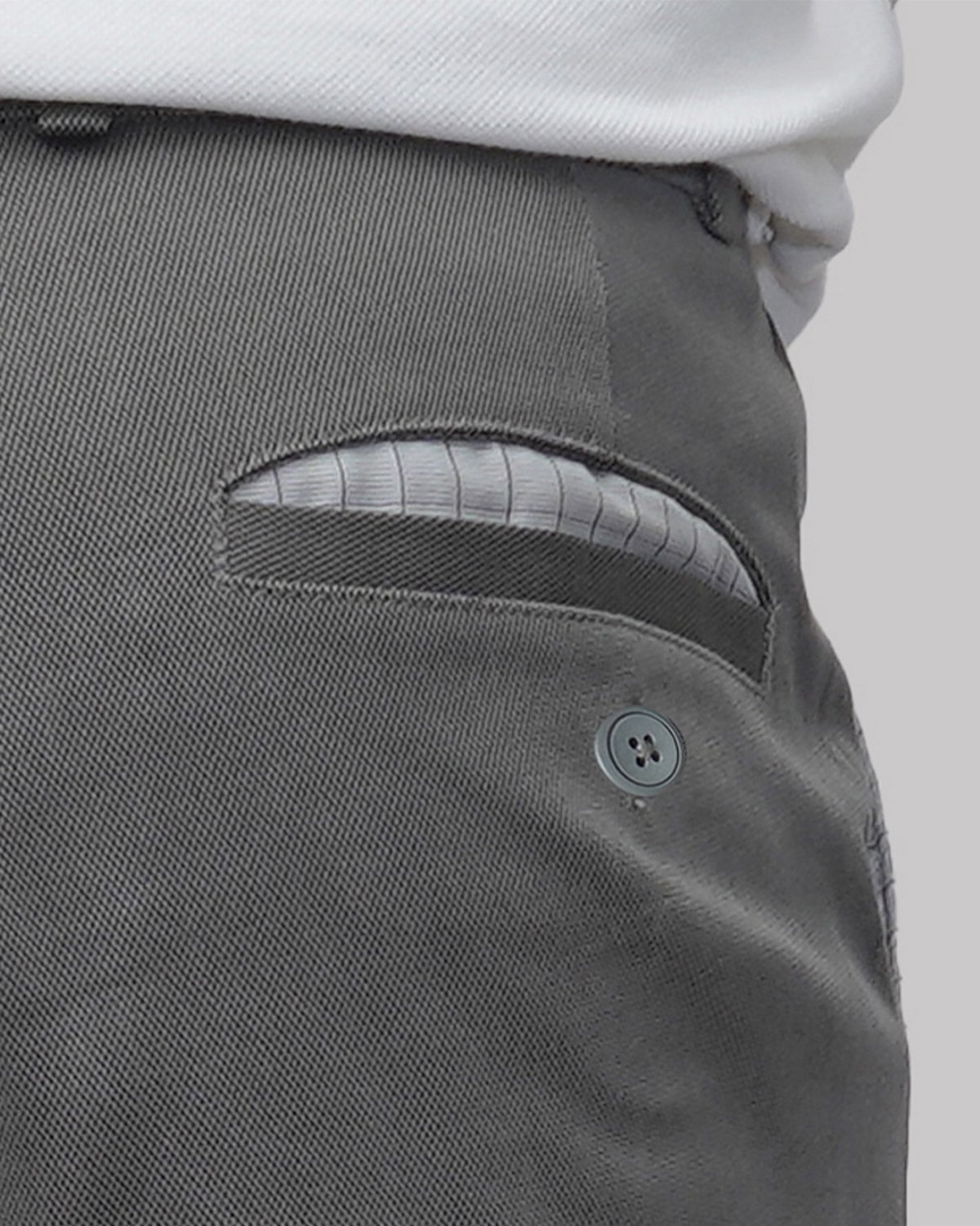 Cotton Short with Jacquard Weave and Extra Stretch - Charcoal Elegance