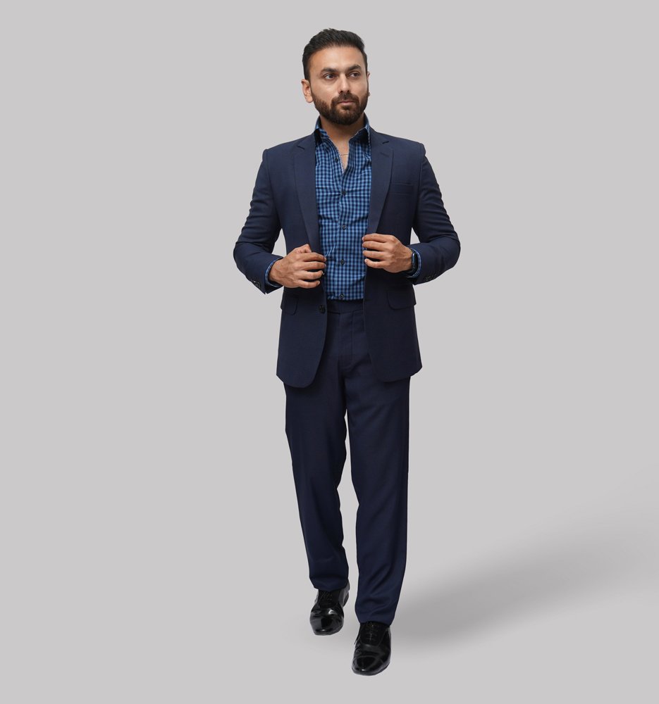 Luxury Premium Viscose Suit with dobby weave ? Olive Ink