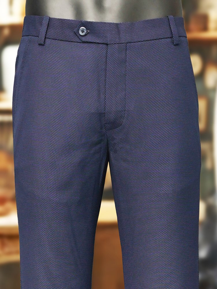 Luxury Viscose Trousers with Dobby Weave - Turquoise