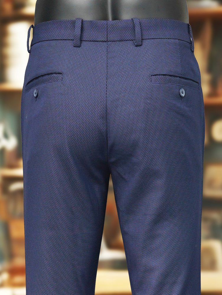 Luxury Viscose Trousers with Dobby Weave - Turquoise