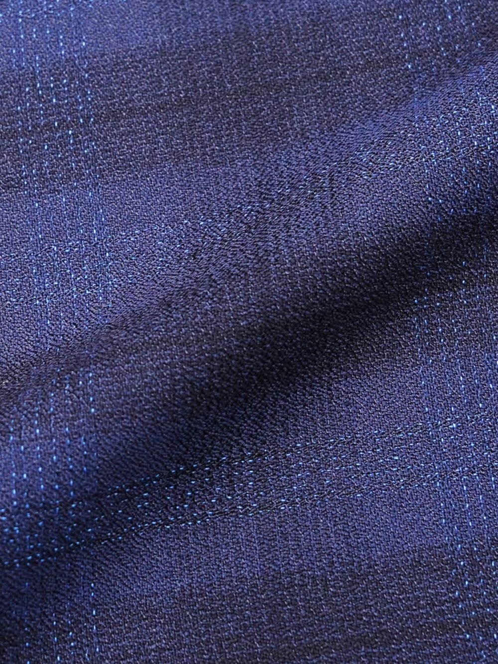 Premium Viscose Fabric Trousers with Grid Pattern - Royal Blue and Nevy