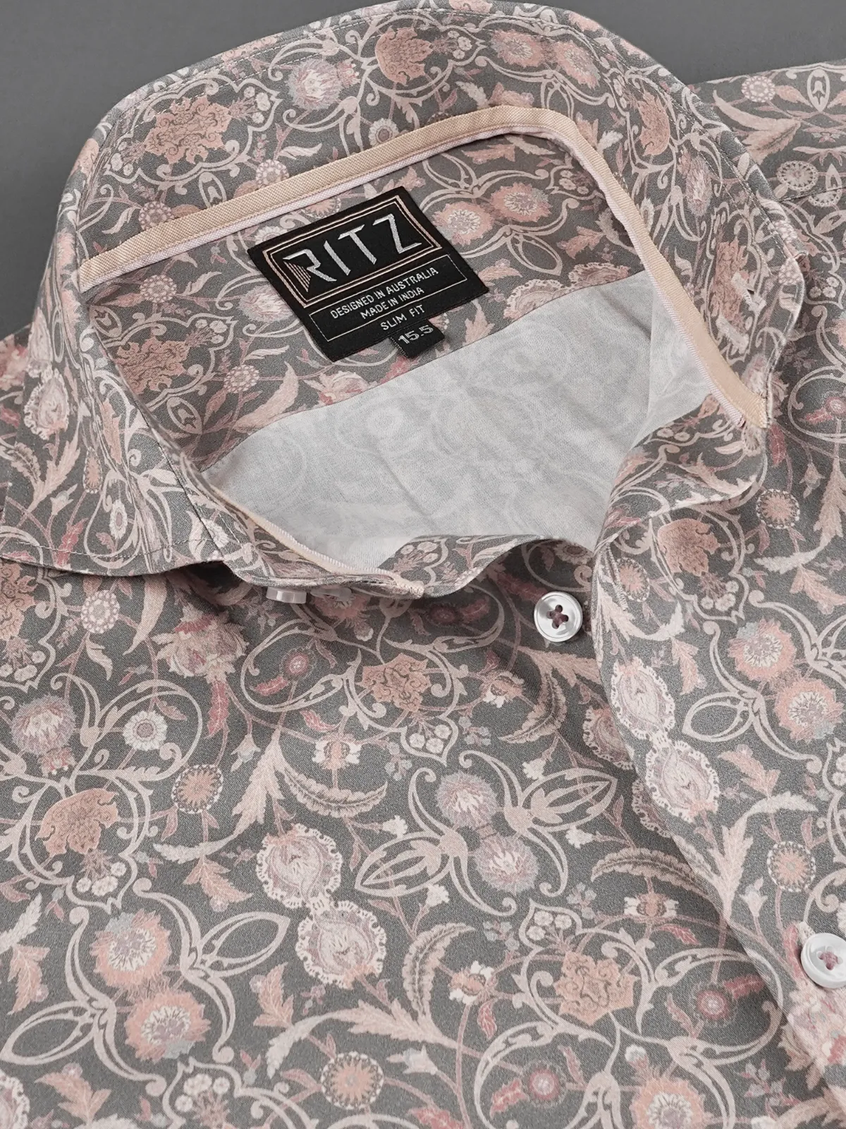 Warm Hues in Grey Base Shadowflora  Print Shirt