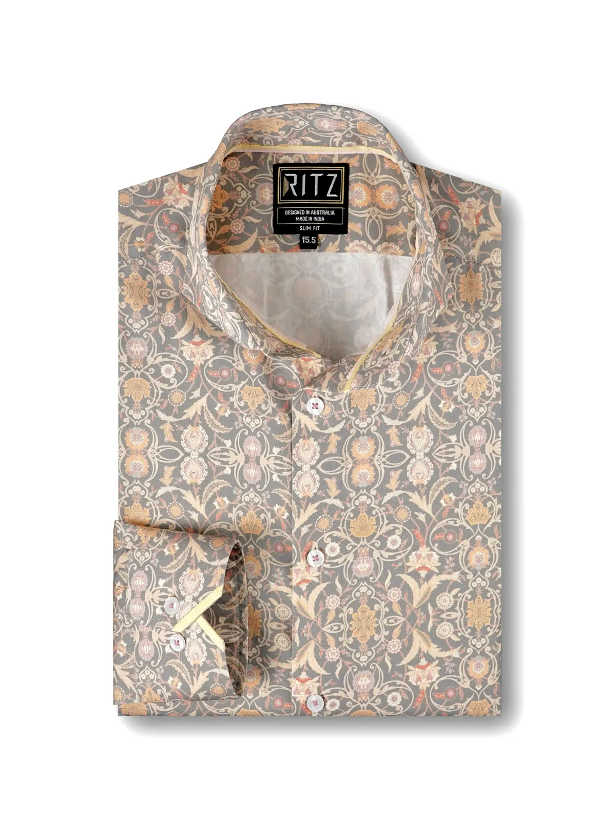 Warm Hues in Grey Base Shadowflora  Print Shirt