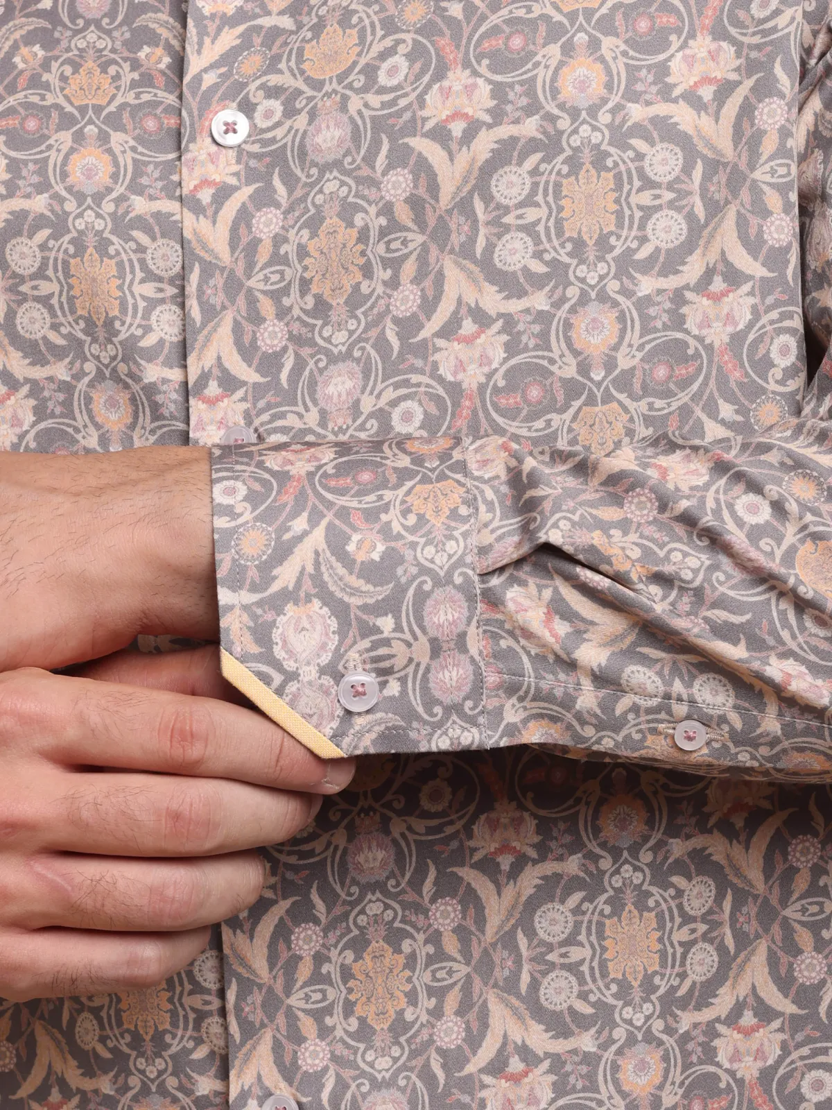 Warm Hues in Grey Base Shadowflora  Print Shirt