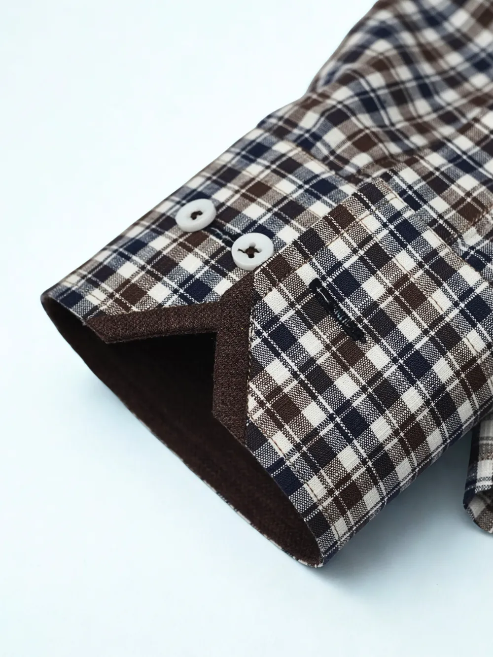 Brown and Navy Grid Shirt with Stretch Brown Chino Designer Pair