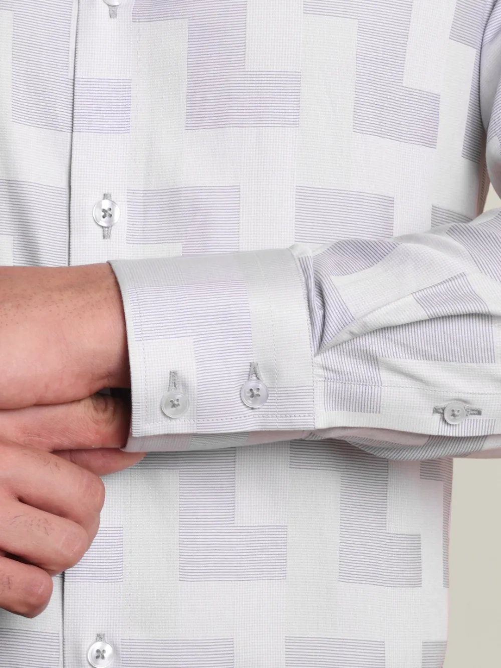 Sky Blue Pure Cotton Shirt with Unique Self Pattern