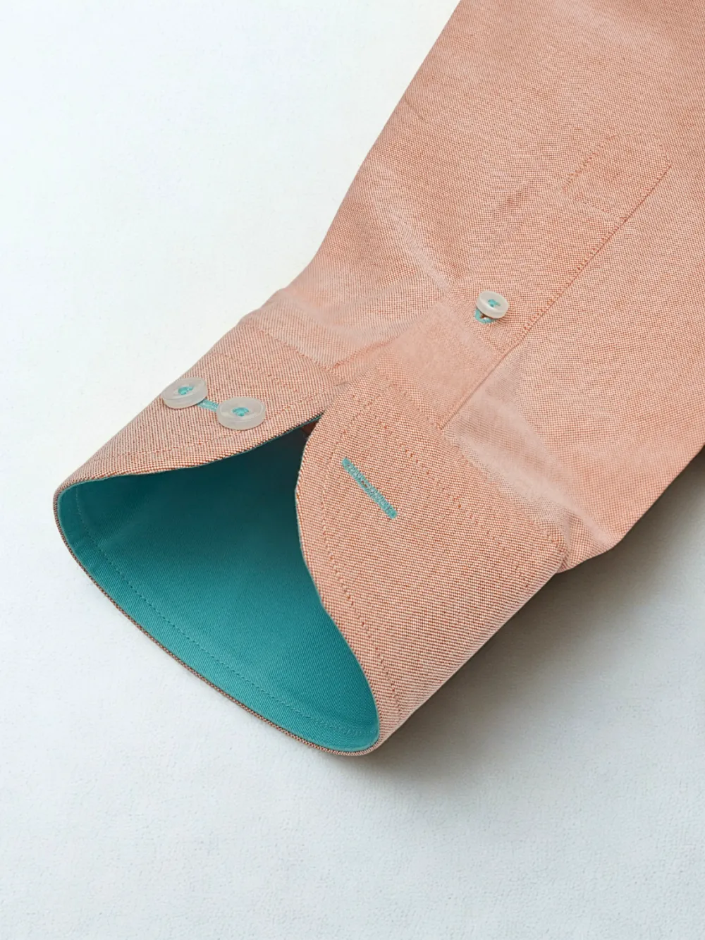 Peach Orange Oxford Shirt and Cotton Turquoise Chino Pair